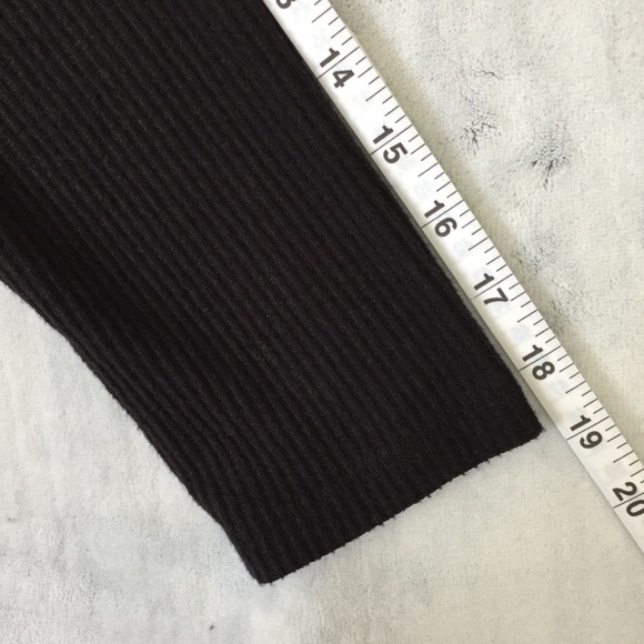 Lucky Brand V Neck Top Sz XL Ribbed Knit Long Sleeve Stretchy Black Shirt - Picture 10 of 10